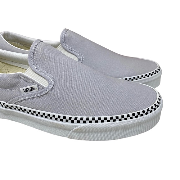 VANS Classic Slip On Check Gray Casual Shoes Canvas Women Size Skate VN000XG8UKX - Picture 9 of 11